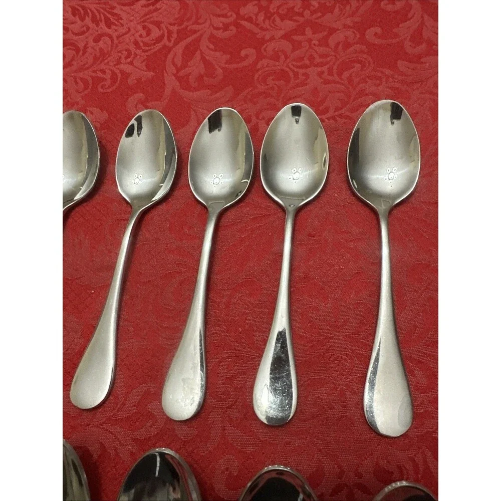 Artaste RAIN Teaspoons 18/10 Stainless Flatware Lot of 10 Glossy